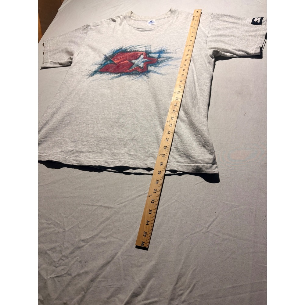 Vintage Starter Logo T-Shirt Mens Large Gray Graphic Tee Made in USA Cotton